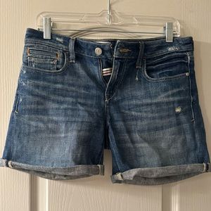 Pilcro and the Letterpress Fit/Stet Blue Denim Mid Rise Jean Shorts Size 26